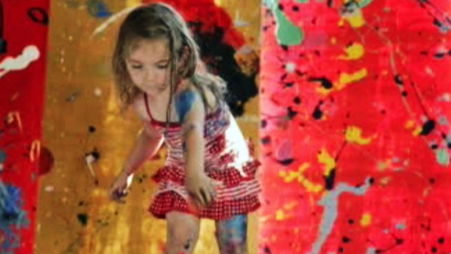 She's just 4 years old, but an Australian artist is already being compared to abstract masters like Picasso and Pollack. Aelita Andre opened her first gallery in New York City over the weekend. She's the youngest artist to show at this Chelsea gallery and has already sold works for upwards of $30,000.