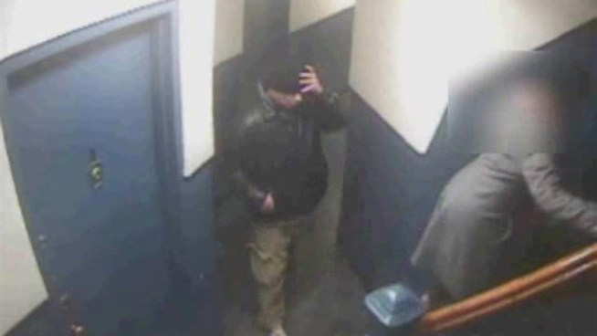 Police are searching for the man seen in the video, accused of attempting to rob a woman at gunpoint in a West Village apartment building Monday, Jan. 21. Anyone with information is asked to contact Crime Stoppers at 800-577-TIPS.
