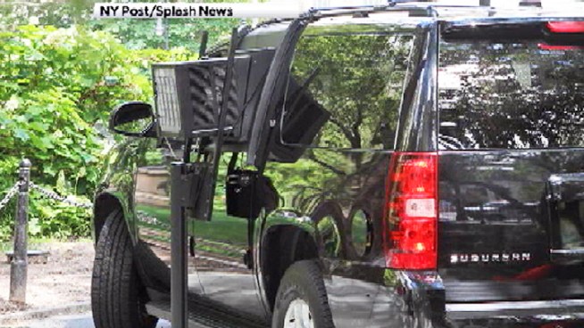 Mayor Bloomberg's entourage is getting creative about trying to keep his parked SUVs cool in hot weather, without idling the engines. Melissa Russo reports.