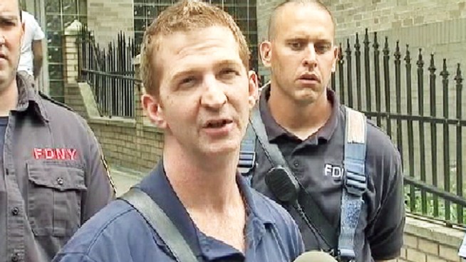 The heroic firefighters who rescued members of a family stuck behind a wall of smoke and flames in the Bronx recount their harrowing experience. Gus Rosendale reports.