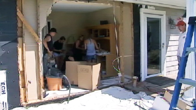 A drunk driver barely missed the bedroom where the homeowners were sleeping when he plowed into a Medford home. They recount the frightening experience to Greg Cergol.