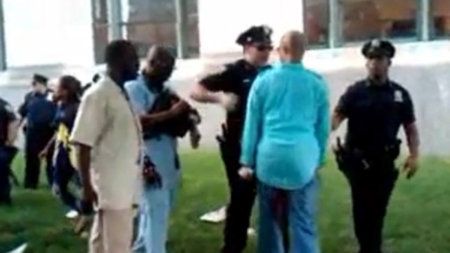 This video shows the skirmish where Councilman Jumaane Williams and city aide, Kirsten Foy, were detained at the West Indian Day Parade. Foy is in the aqua blue shirt and can be seen being thrown to the ground at the start of the clip. Williams is not pictured.