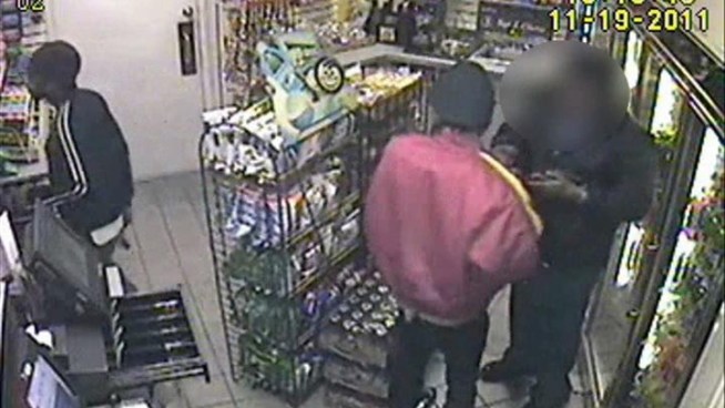 NYPD has released video of two men robbing a gas station in Queens Saturday, Nov. 19. Anyone with information is asked to contact Crime Stoppers.