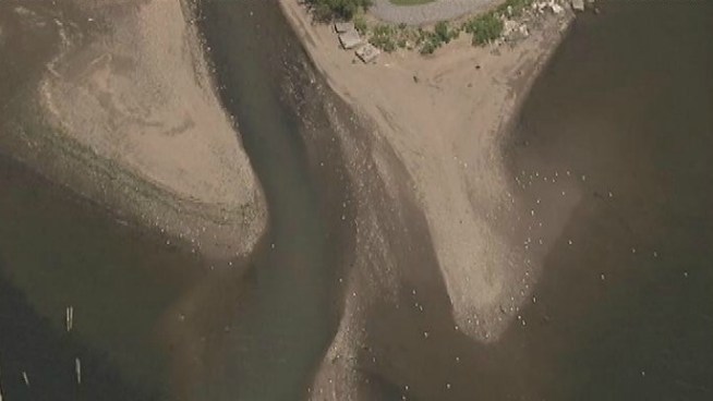 Untreated sewage pouring into the Hudson - at the rate of a million and a half gallons a day - after a tree cracks a sewer main in Ossining.