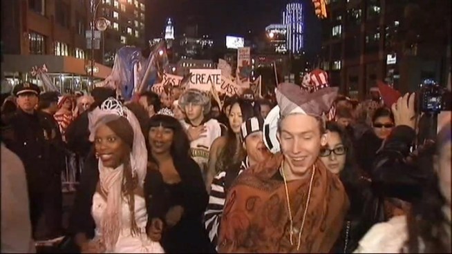 The 39th annual Village Halloween Parade included a contingent of Occupy Wall Street protesters.