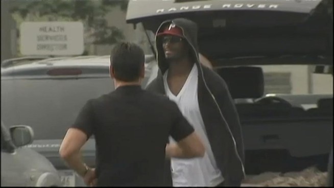 Former New York Giants star wide receiver leaves jail, hugs a friend and speaks to the media, thanking his fans and supporters for helping him get through what he described as one of the toughest times of his life. He also said once the lockout is settled, he'll be ready for football.