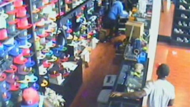 Police are searching for a group of five boys seen robbing a sneaker store at 947 Pennsylvania Ave. in the East New York section of Brooklyn.