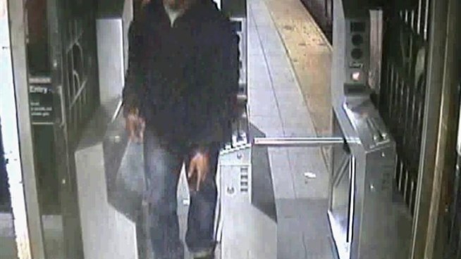 NYPD released this surveillance video of a suspect in a subway assault on a platform in Harlem Friday, Nov. 25. Anyone with information is asked to contact Crime Stoppers.