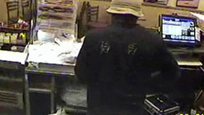 Police have released this surveillance video of a suspect robbing a Subway restaurant at 252-18 Rockaway Blvd. in Queens on July 10. He's also suspected of robbing a Howard Johnson Hotel at 153-95 Rockaway Blvd. July 9. Anyone with information is asked to contact Crime Stoppers at 800-577-TIPS.