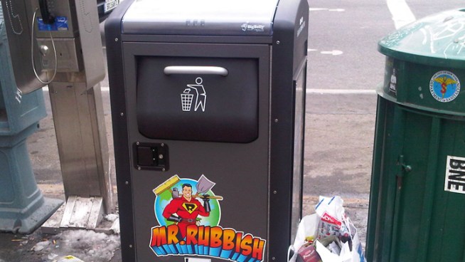They run on solar energy and can hold up to three times the amount of garbage as a regular trash can.