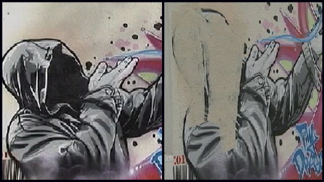 Police in New Jersey are investigating after a mural for slain Florida teen Trayvon Martin was defaced with paint. Lori Bordonaro reports.