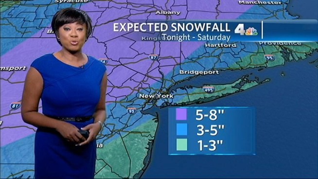 Expect 3 to 6 inches in the city and 5 to 8 inches north and west of New York City.