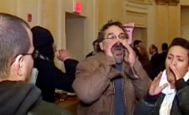 Protesters Interrupt Mayor Bloomberg's Speech