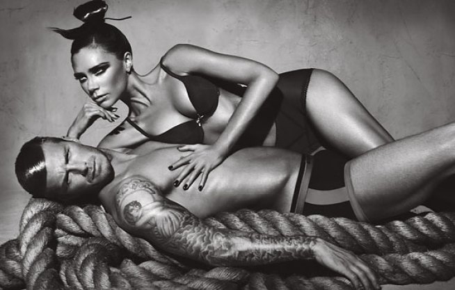 Victoria, David Beckham Writhe in Armani Underwear Together