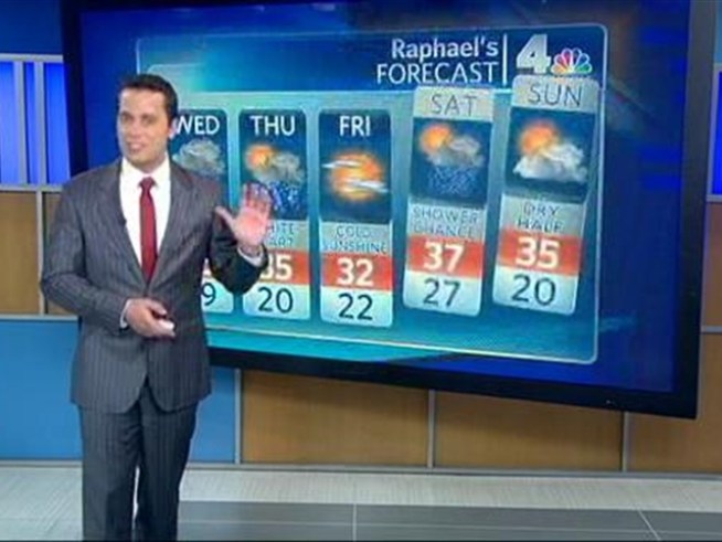 A snow shower is heading toward the Tri-State area.