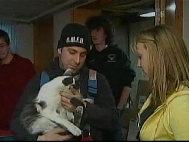 Franklin was rescued by firefighters on Long Island