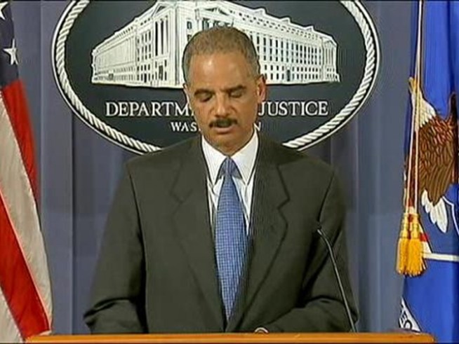 Holder says that despite arrest, investigators still following many leads.