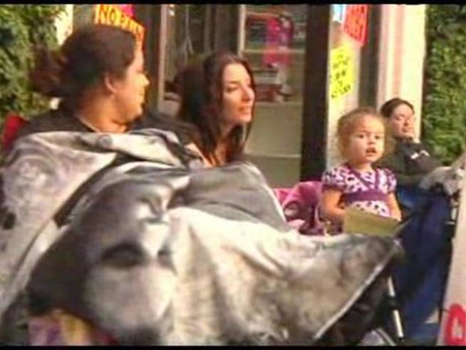 It's a long wait for Twilight fans outside theaters in Westwood.