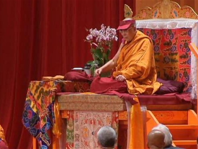 The Tibetan Spiritual Leader Spoke at Radio City Music Hall to lecture thousands about the way to enlightenment.