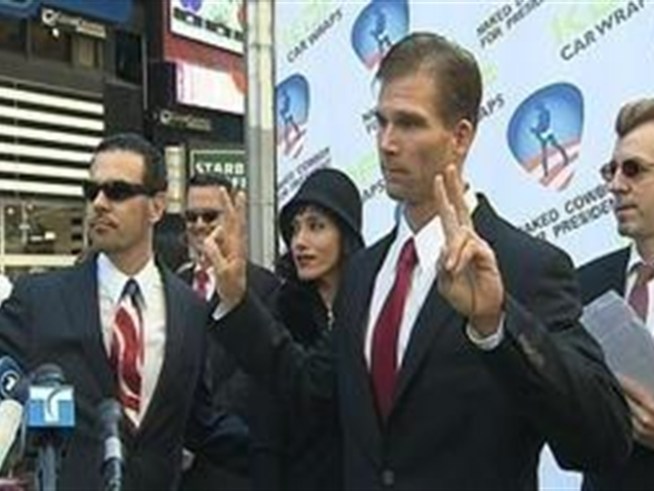 The Naked Cowboy AKA Robert Burck is running for President. He announced his bid in Times Square today. Burck says he's registered as a republican in Ohio, but he's running as a Tea Party Candidate.