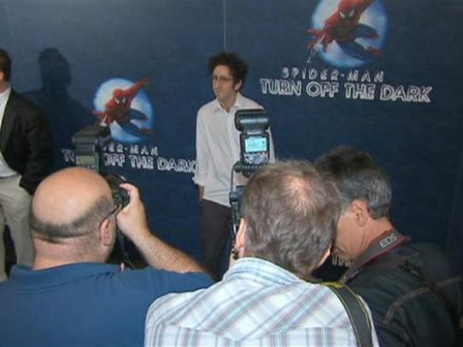 Members of the Broadway Spider-Man cast came out to perform music from the musical.