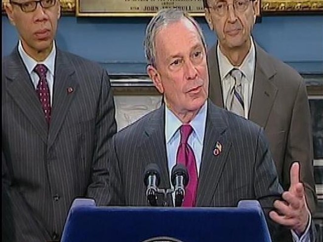 In a press conference today, Bloomberg responds to questions about being out of town when the blizzard hit and accountability.