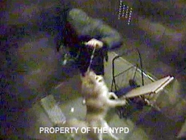 A woman is caught on tape beating her 4-year-old Pomeranian unconscious.