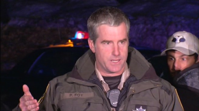 Lt. Patrick Foy of the California Department of Fish and Wildlife says a fatal firefight began after a warden recognized a man who appeared to be fugitive Christopher Dorner as he drove down Highway 38. John Cádiz Klemack reports from Highway 38 near Angelus Oaks for the NBC4 News at 9 p.m. on Feb. 12, 2013.