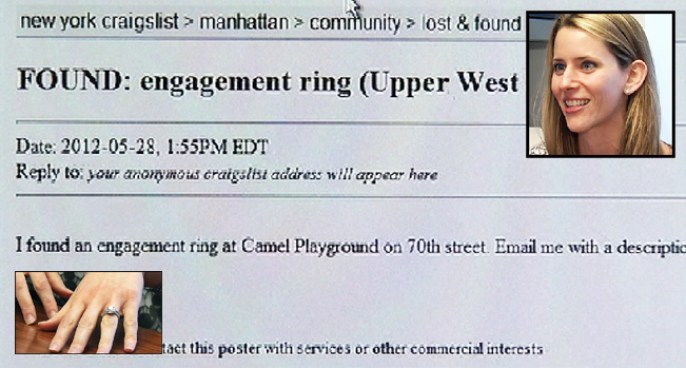 An Upper West Side woman lost her diamond engagement ring -- but not for long. A stranger found it and went out of her way to find the owner. Roseanne Colletti reports.