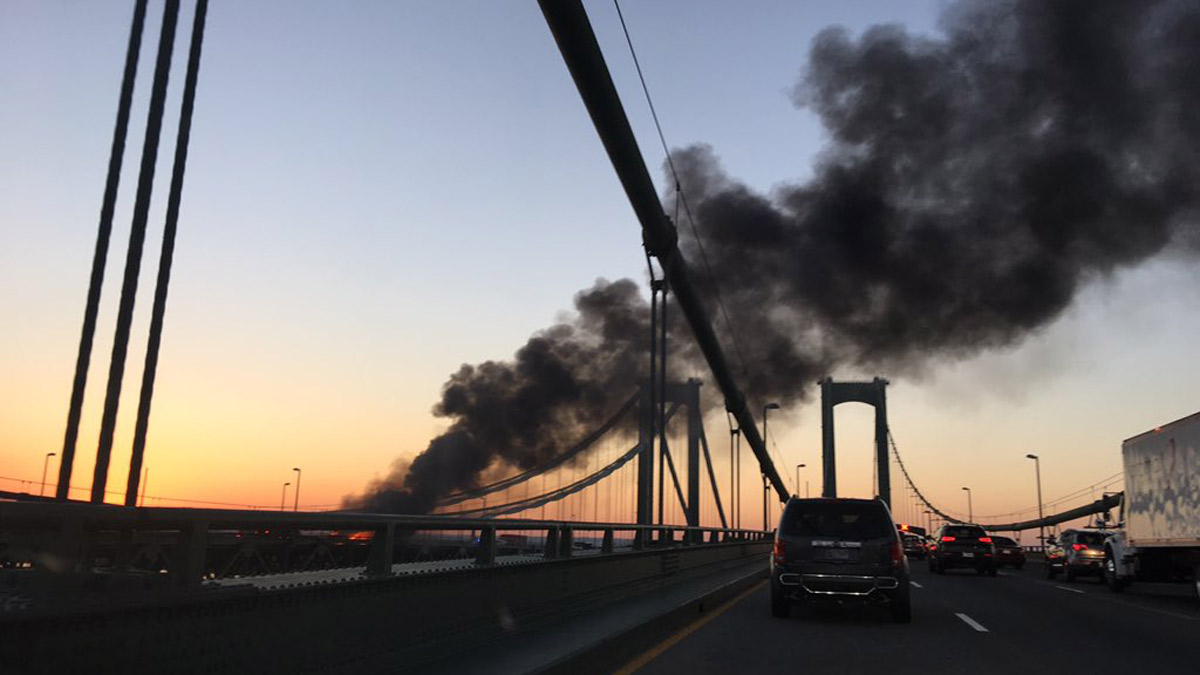 'Weed World' Bridge Truck Fire