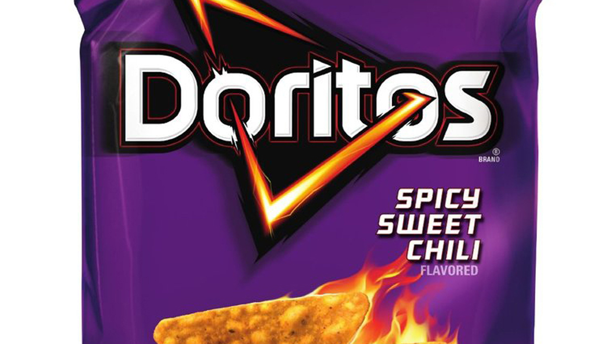 A bag of Spicy Sweet Chili Doritos is seen in this product photo from Frito Lay. The FDA issued a recall for select bags earlier this week. 