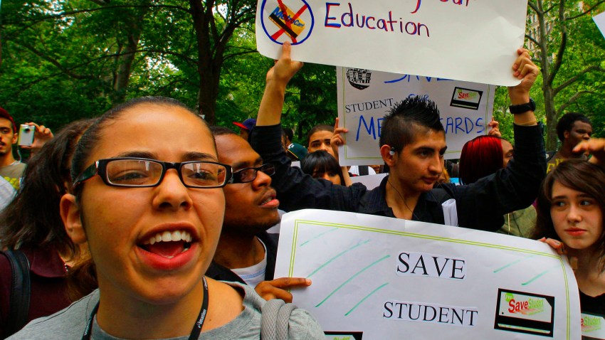 Students Rally At City Hall To Protest Free Metrocard Cuts