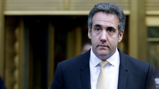 In this Aug. 21, 2018, file photo, Michael Cohen, former lawyer to U.S. President Donald Trump, exits the Federal Courthouse in New York City.