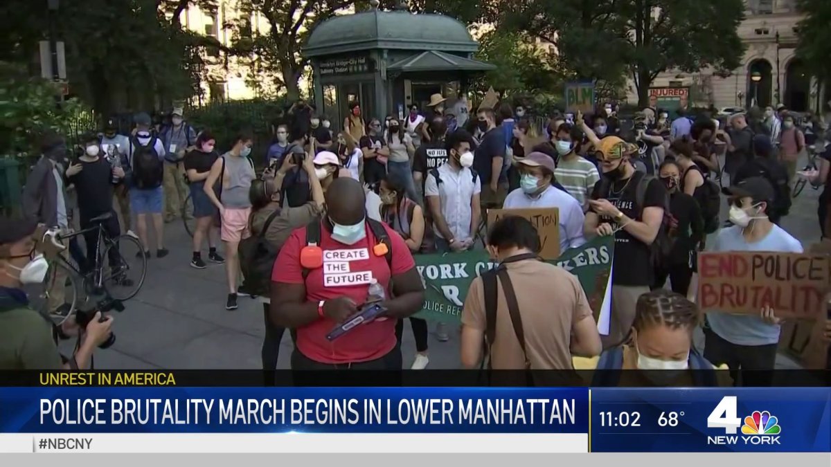 Police Brutality March Begins in Lower Manhattan NBC New York