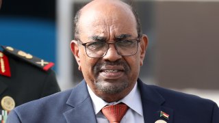 In this July 2, 2018 file photo, Sudanese President Omar al-Bashir leaves the African Union summit, in Nouakchott, Mauritania