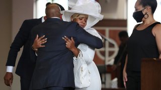 Mourner pay their respects to Rayshard Brooks during his public viewing