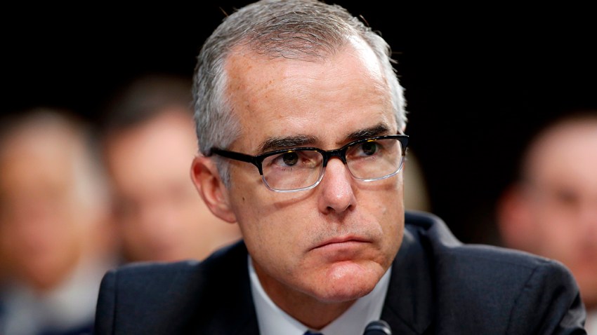 FILE - In this June 7, 2017, file photo, then-FBI acting director Andrew McCabe listens during a Senate Intelligence Committee hearing about the Foreign Intelligence Surveillance Act, on Capitol Hill in