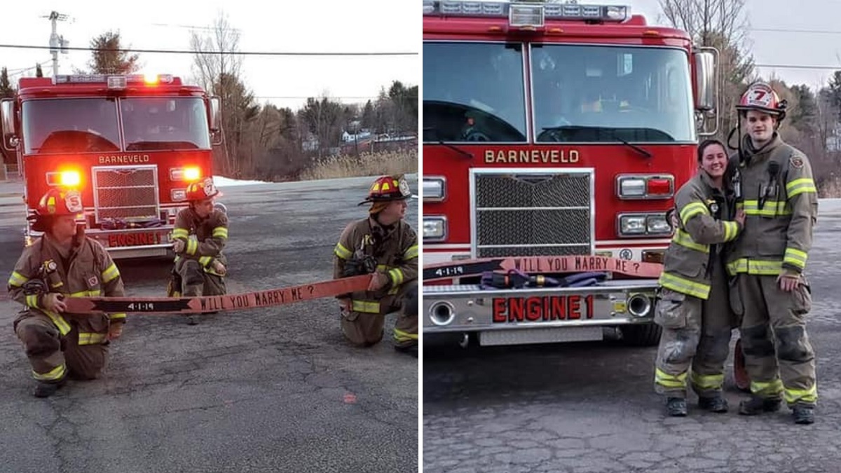 Sound the Alarm! Firefighter Drill Turns Into Cute Marriage Proposal