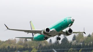 In this Wednesday, April 10, 2019, file photo, a Boeing 737 MAX 8 airplane being built for India-based Jet Airways, takes off on a test flight at Boeing Field in Seattle.