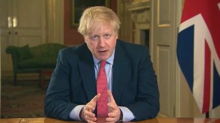 Screen grab of Prime Minister Boris Johnson addressing the nation from 10 Downing Street, London, as he placed the UK on lockdown as the Government seeks to stop the spread of coronavirus (COVID-19). PA Photo. Picture date: Monday March 23, 2020.