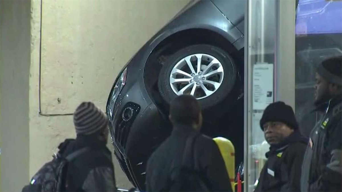 SUV Crashes Down on Another Car in NYC Mechanical Lift Fail NBC New York