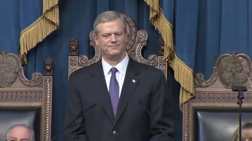 Gov. Charlie Baker at the 2020 State of the State address