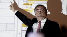 Nissan's former chairman Carlos Ghosn speaks at a press conference in Beirut, Lebanon, Wednesday, Jan. 8, 2020.