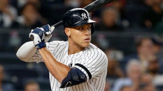 Aaron Judge #99 of the New York Yankees in action with a bat