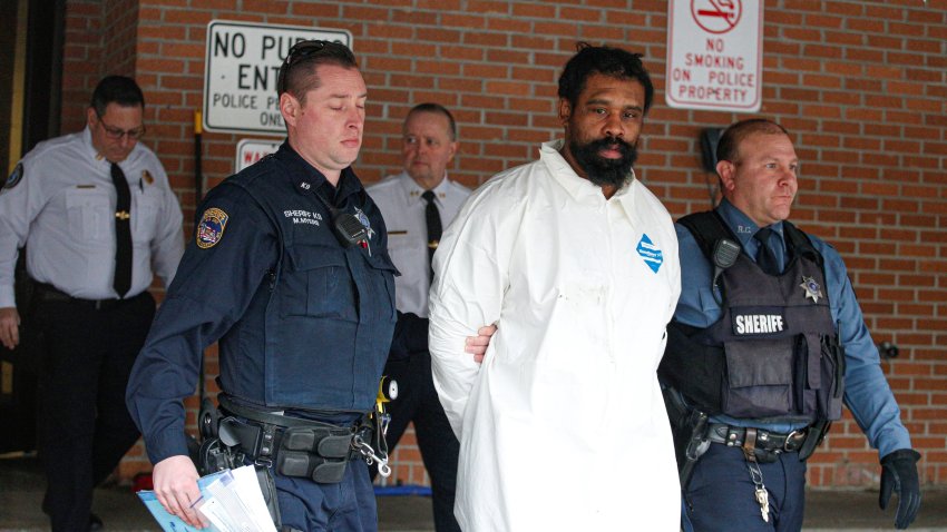 Suspect in Hanukkah celebration stabbings Thomas Grafton, 37 years old from Greenwood Lake,  leaves the Ramapo Town Hall in Airmont, New York after being arrested on December 29, 2019. – An intruder stabbed and wounded five people at a rabbi’s house in New York during a gathering to celebrate the Jewish festival of Hanukkah late on December 28, 2019, officials and media reports said. Local police departments, speaking to AFP, declined to give the number of people injured. (Photo by Kena Betancur / AFP) (Photo by KENA BETANCUR/AFP via Getty Images)