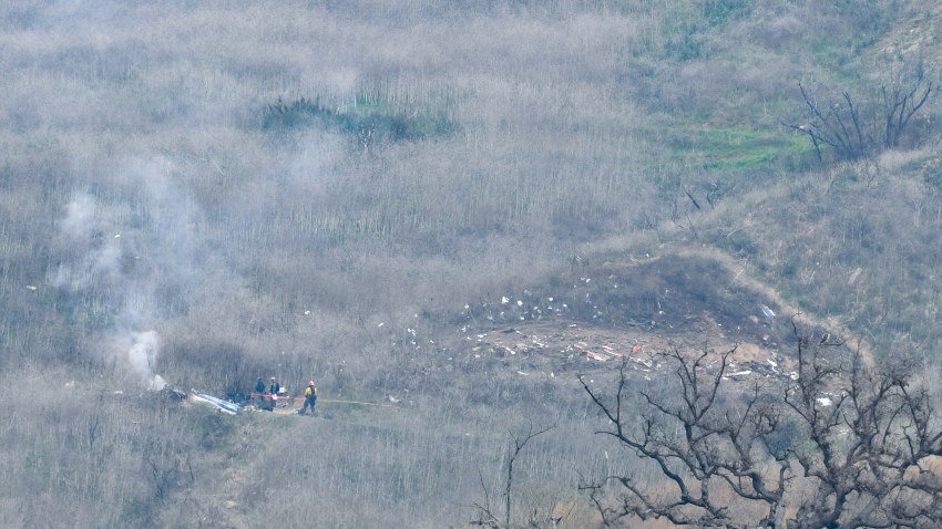 General view of the scene of the helicopter crash on Jan. 26, 2020, in Los Angeles, that left nine dead, including Kobe Bryant and his daughter, Gianna.