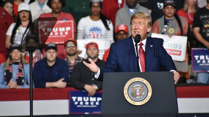 President Donald Trump at a South Carolina rally