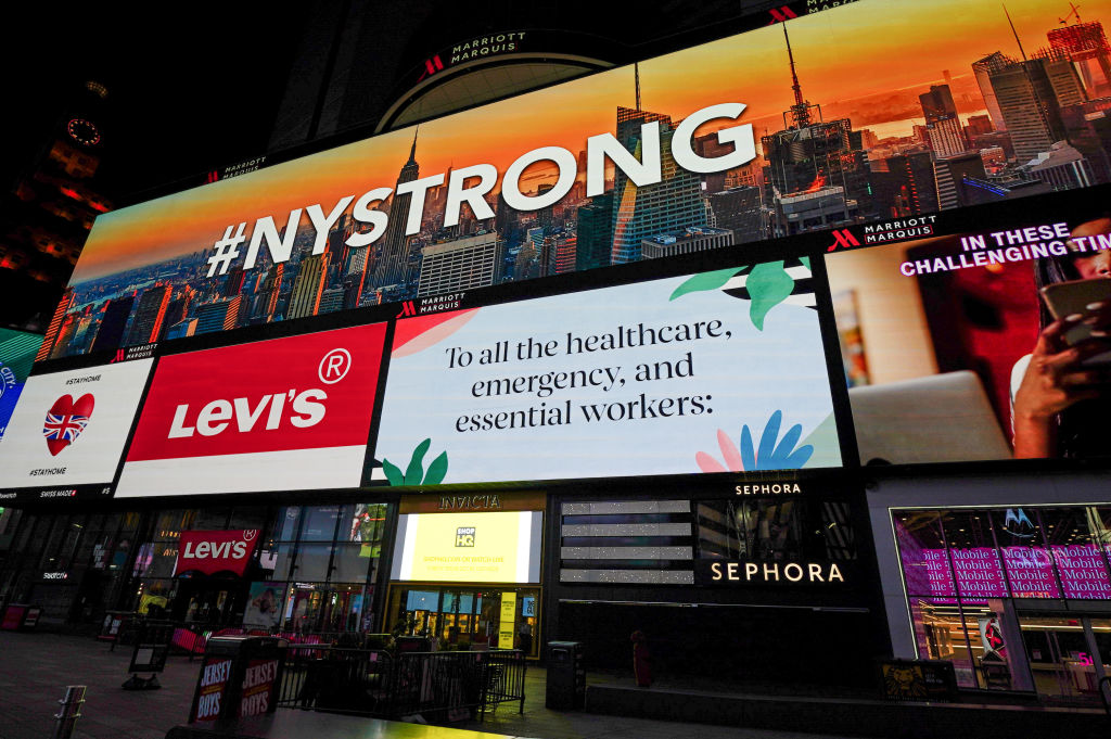 In Photos Times Square Turns Into A Sea Of Gratitude And Hope Thanks To Billboards Nbc New York