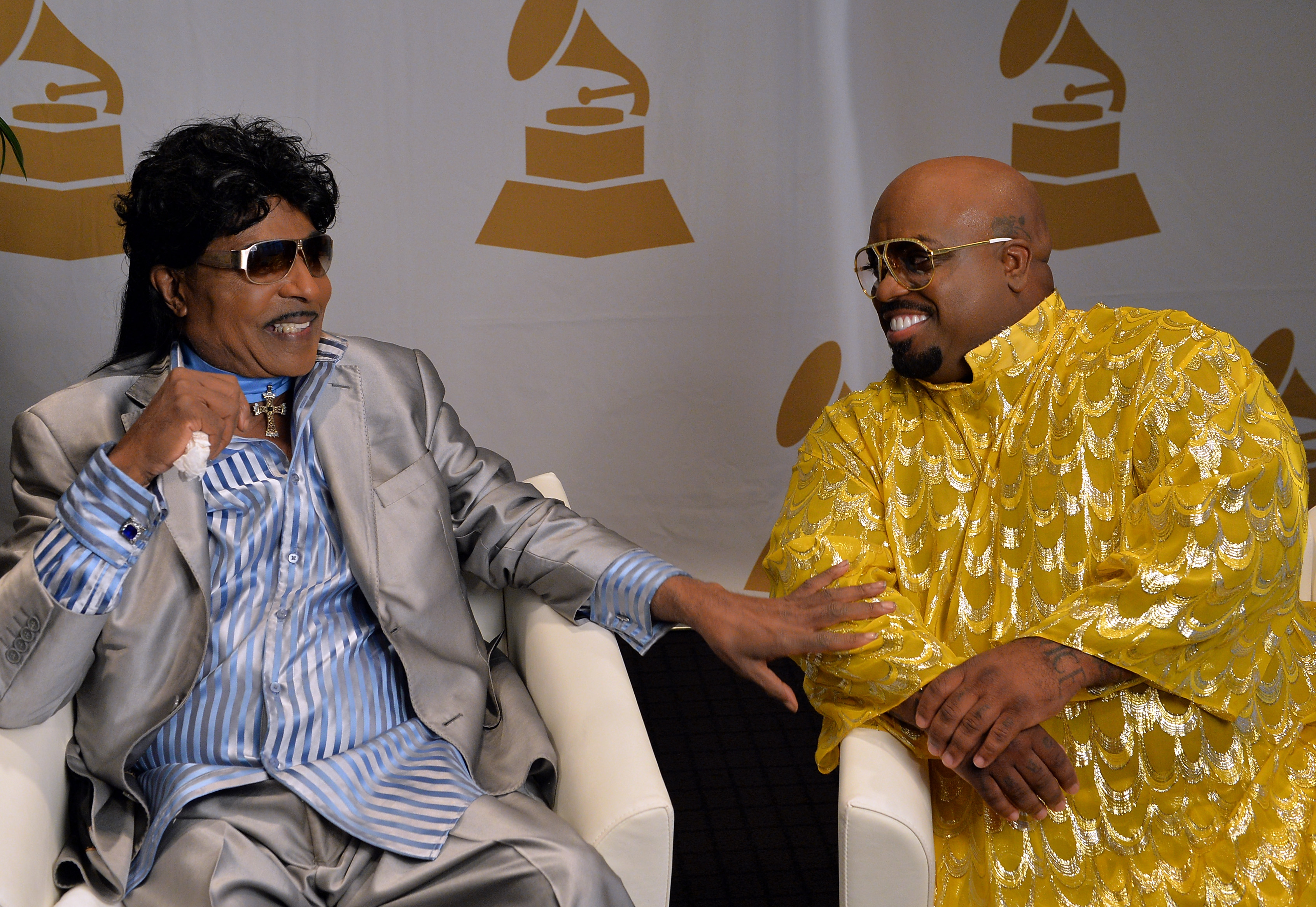 Little Richard and CeeLo Green chat backstage at ‘The Legacy Lounge’ A conversation with CeeLo Green and his inspiration at W Atlanta – Downtown on September 29, 2013 in Atlanta, Georgia.