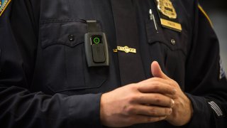 Police Officer wearing body camera